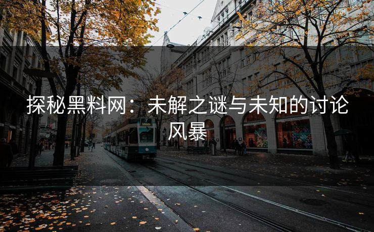 探秘黑料网：未解之谜与未知的讨论风暴  第1张