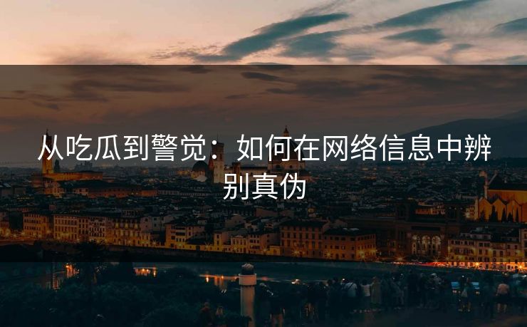 从吃瓜到警觉：如何在网络信息中辨别真伪